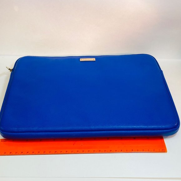 Kate Spade Laptop Sleeve 13.5 x 10 inches Blue Indigo Black Interior as is - Picture 10 of 11